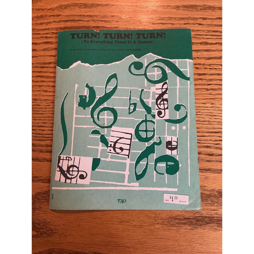 Pete Seeger Turn! Turn! Turn! Vintage Sheet Music TRO Melody Trails Folk Music